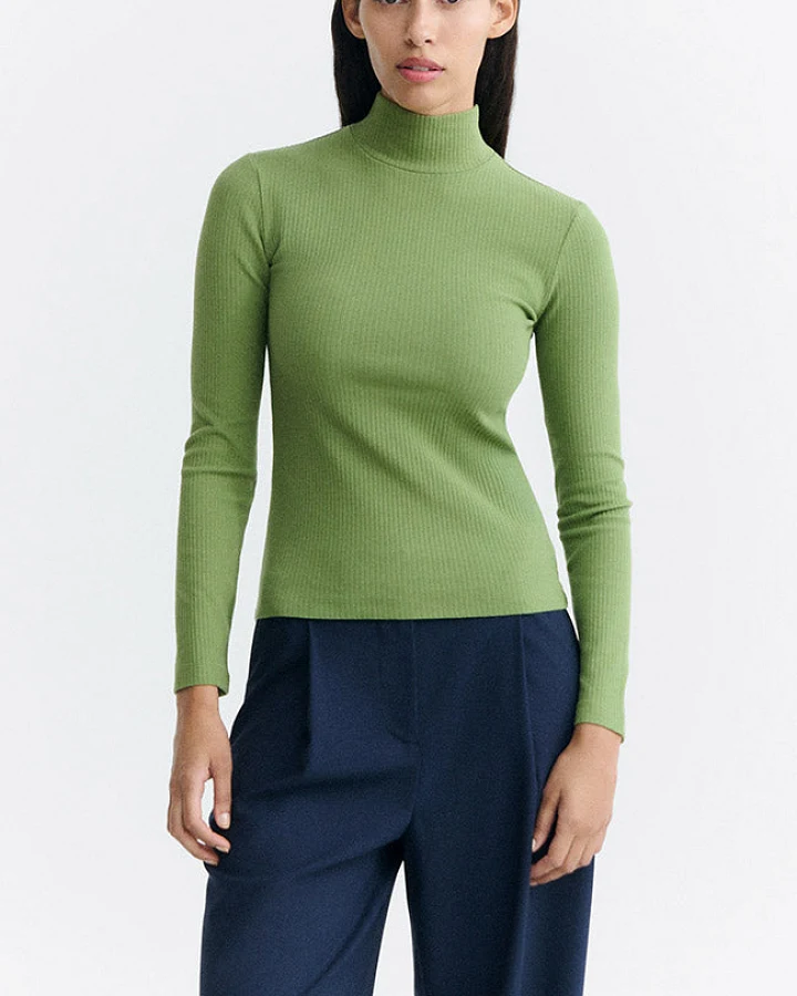Thinking MU Damen vegan Top Rib Aine Green