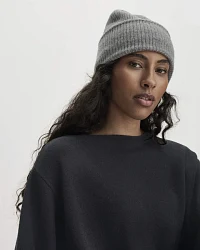 Produktseite: hessnatur Damen Strick Mütze aus Bio-Merinowolle mit Cashmere - grau - Größe 1size