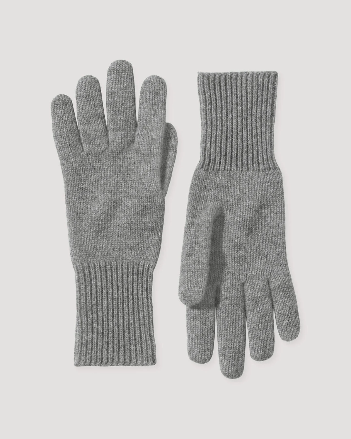 hessnatur Damen Strick Handschuhe aus Bio-Merinowolle mit Cashmere - grau - Größe 1size – Ansicht 2