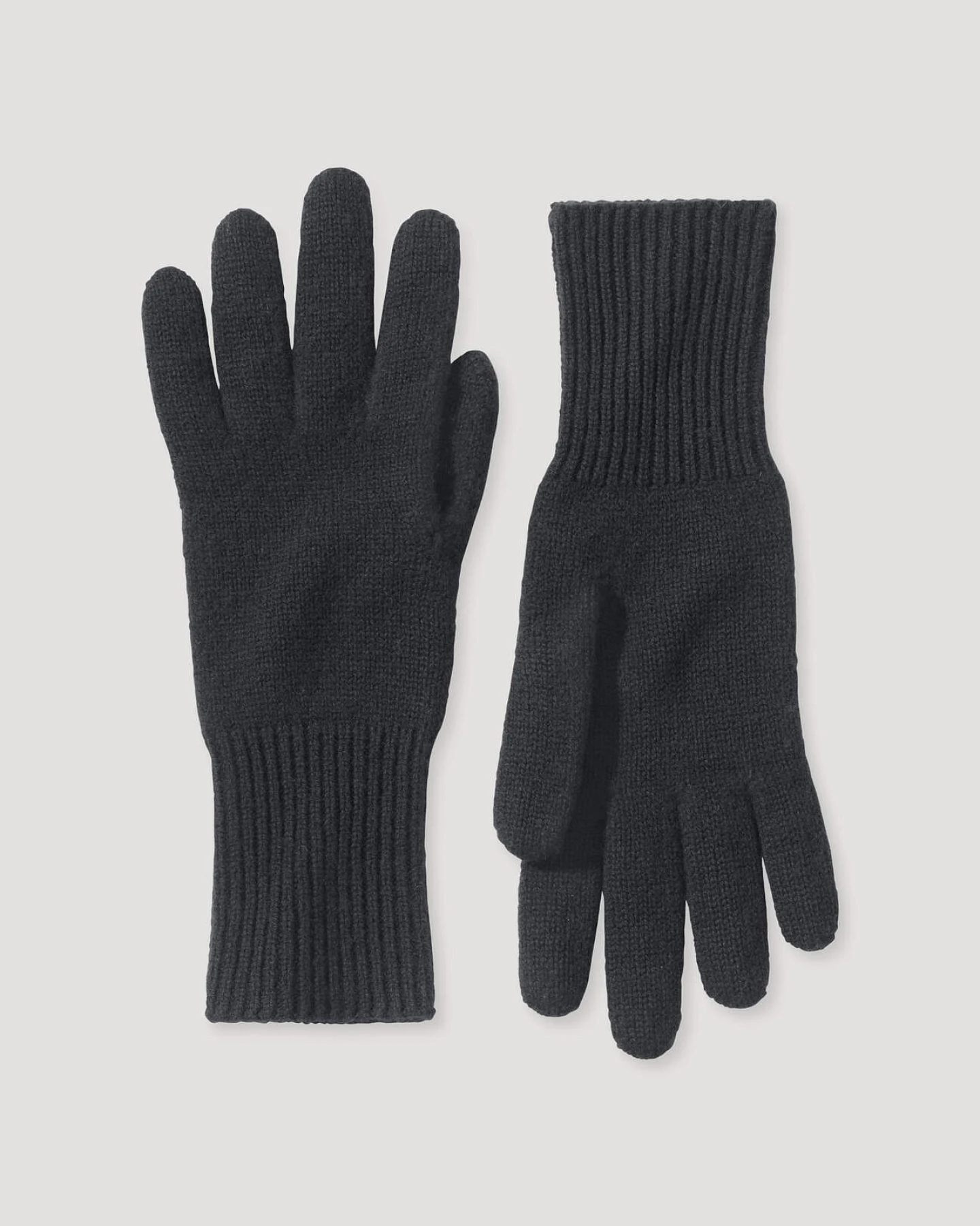 hessnatur Damen Strick Handschuhe aus Bio-Merinowolle mit Cashmere - schwarz - Größe 1size – Ansicht 2