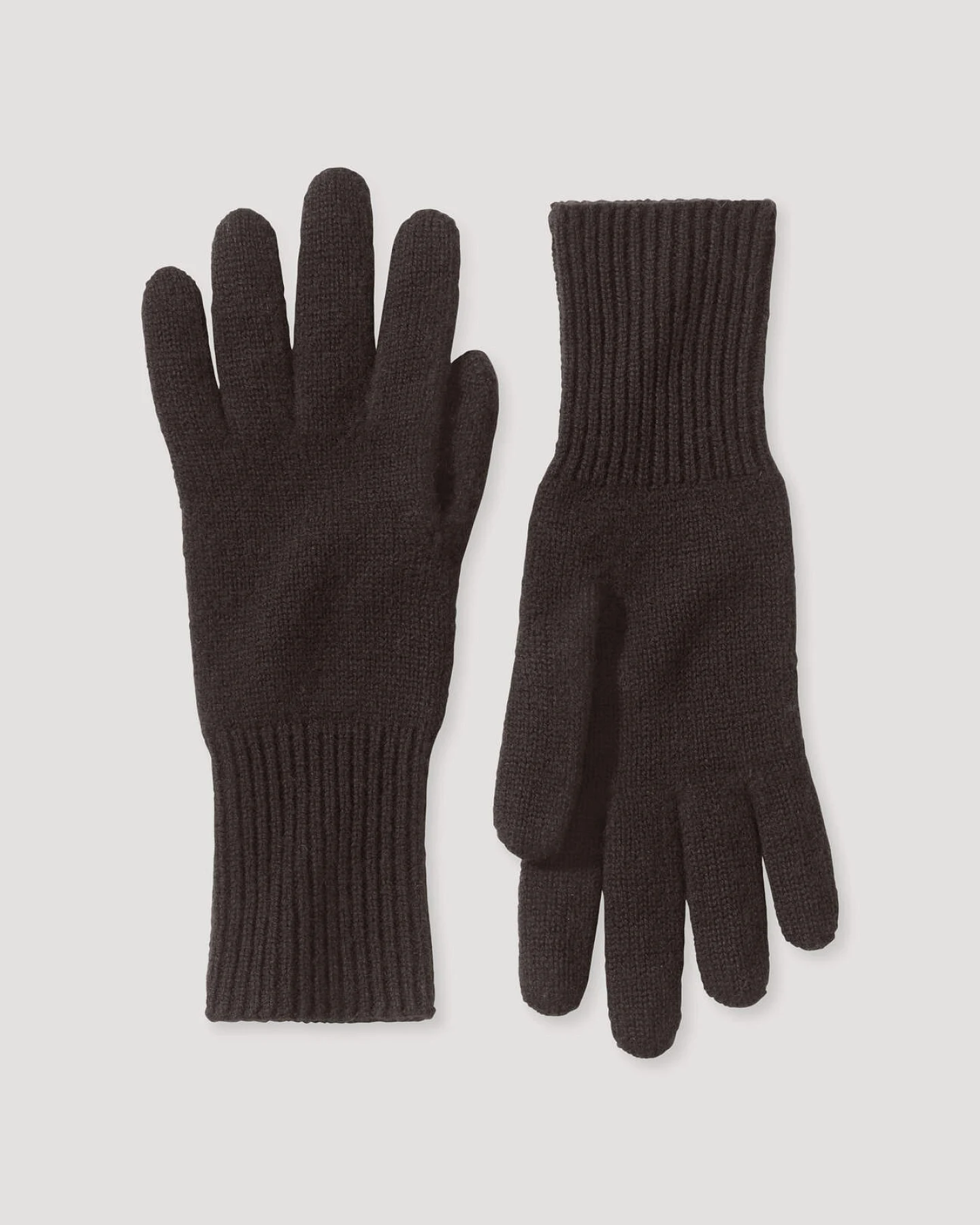 hessnatur Damen Strick Handschuhe aus Bio-Merinowolle mit Cashmere - braun - Größe 1size – Ansicht 2