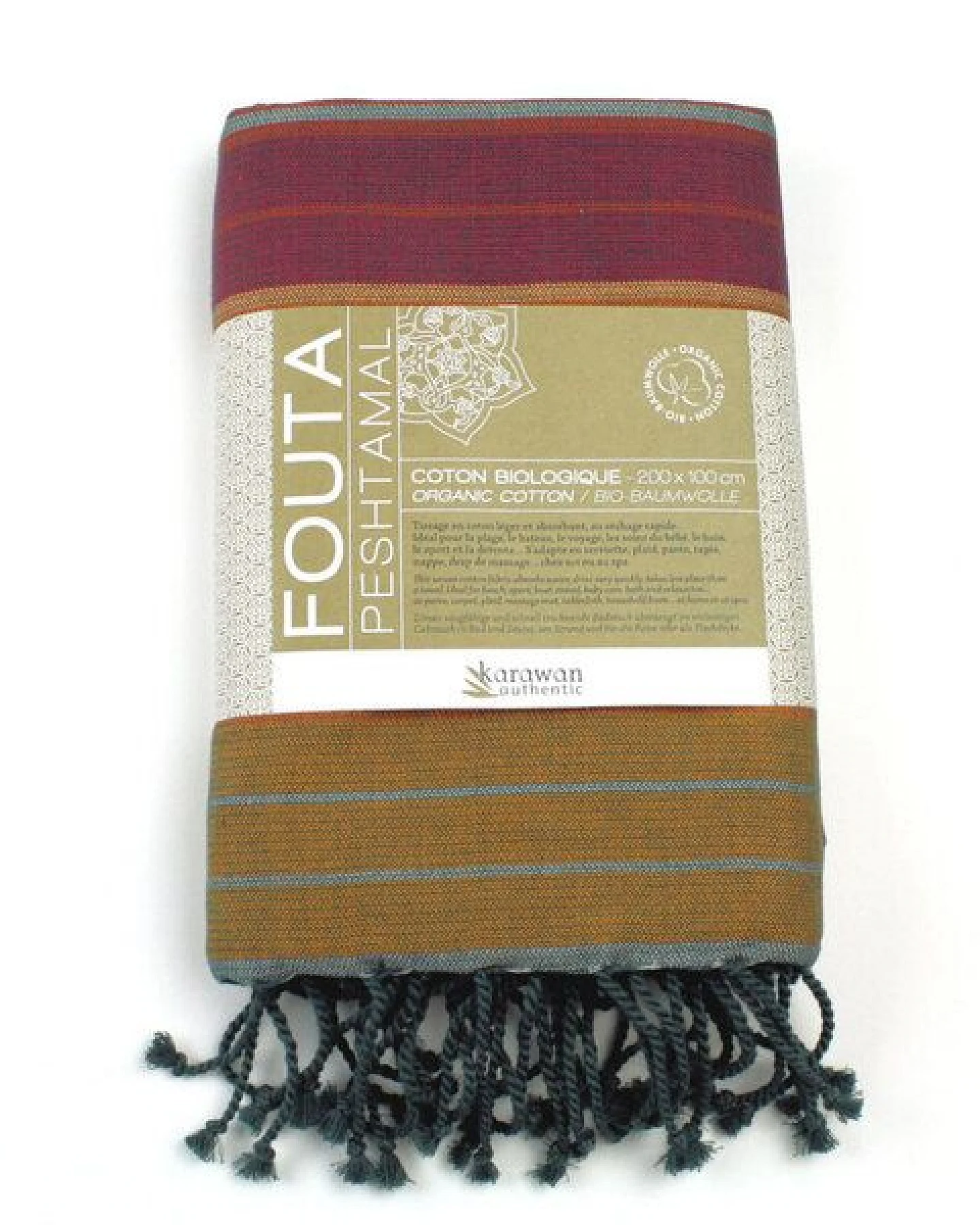 Karawan authentic Hamamtuch Fouta ebony, Biobaumwolle, 100 x 200 cm – Ansicht 3