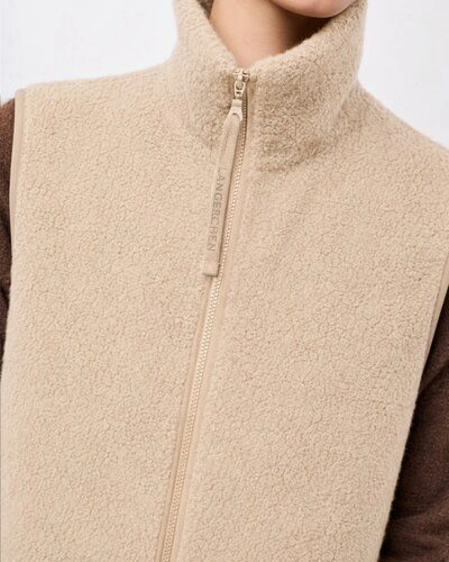 LangerChen Weste mit Stehkragen aus Woll-Fleece – Ansicht 4