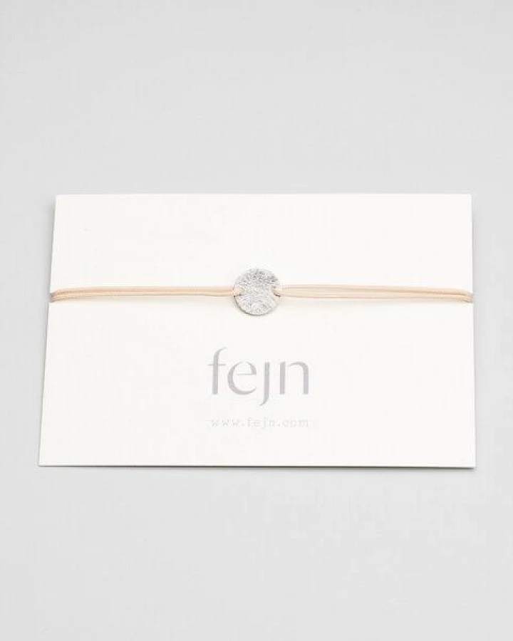 fejn jewelry Armband 'satin disc' mit farbigen Textilband