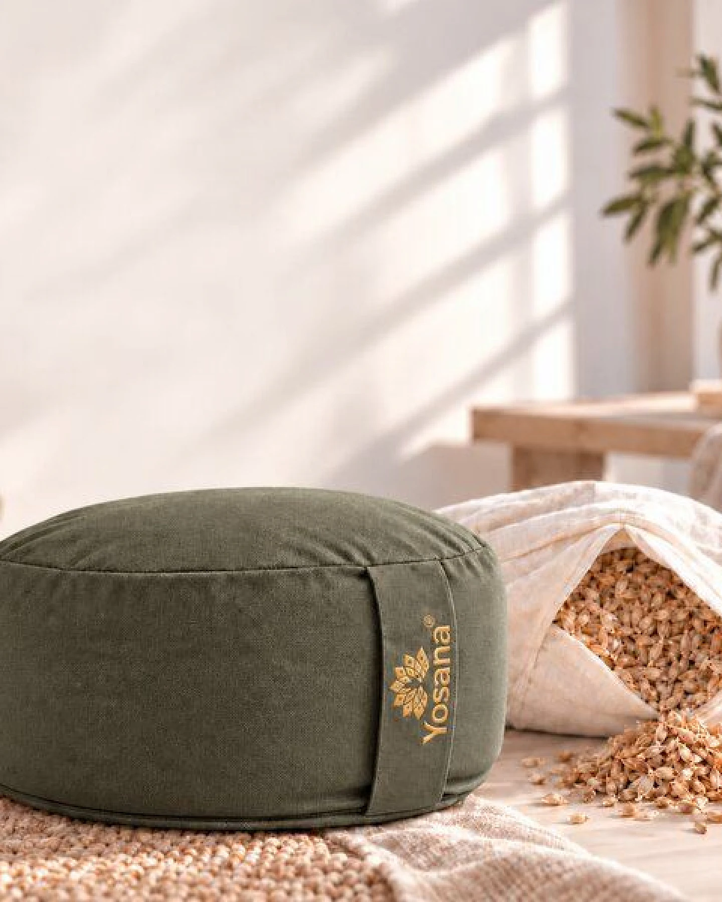 Yosana Yogakissen rund, Meditationskissen 30x15cm – Ansicht 2