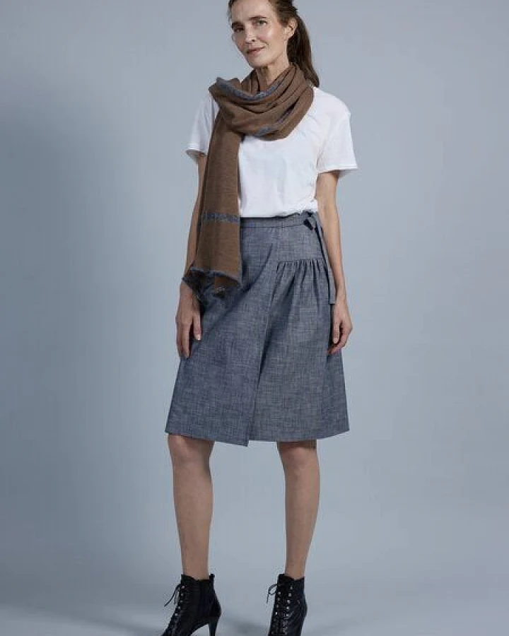 Susan's Fashion Wickelrock Cara aus leichtem Jeansstoff 100% Biobaumwolle