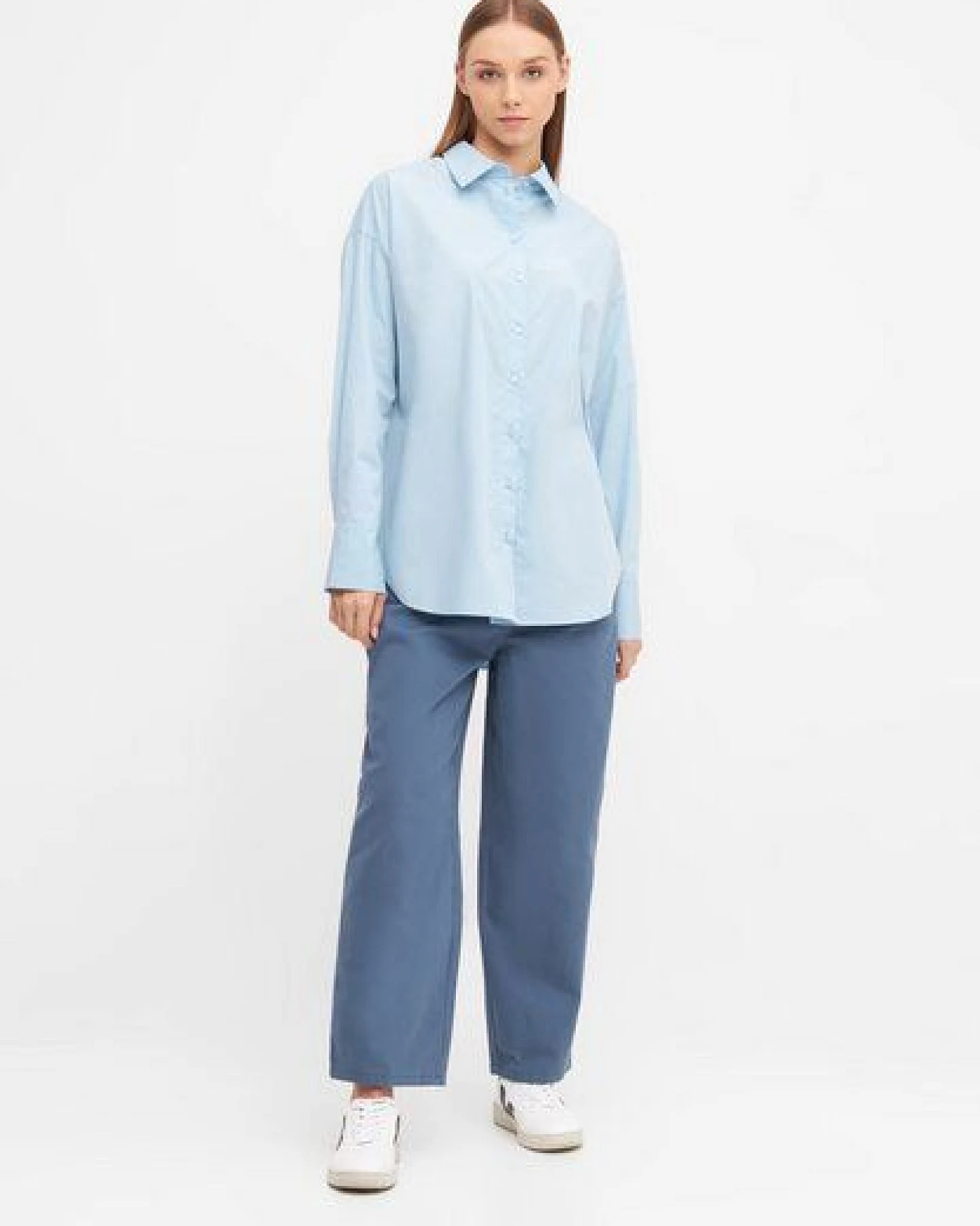 Givn Berlin Bluse GBCOSIMA loose Fit aus Bio-Baumwolle - Ice Blue – Ansicht 2