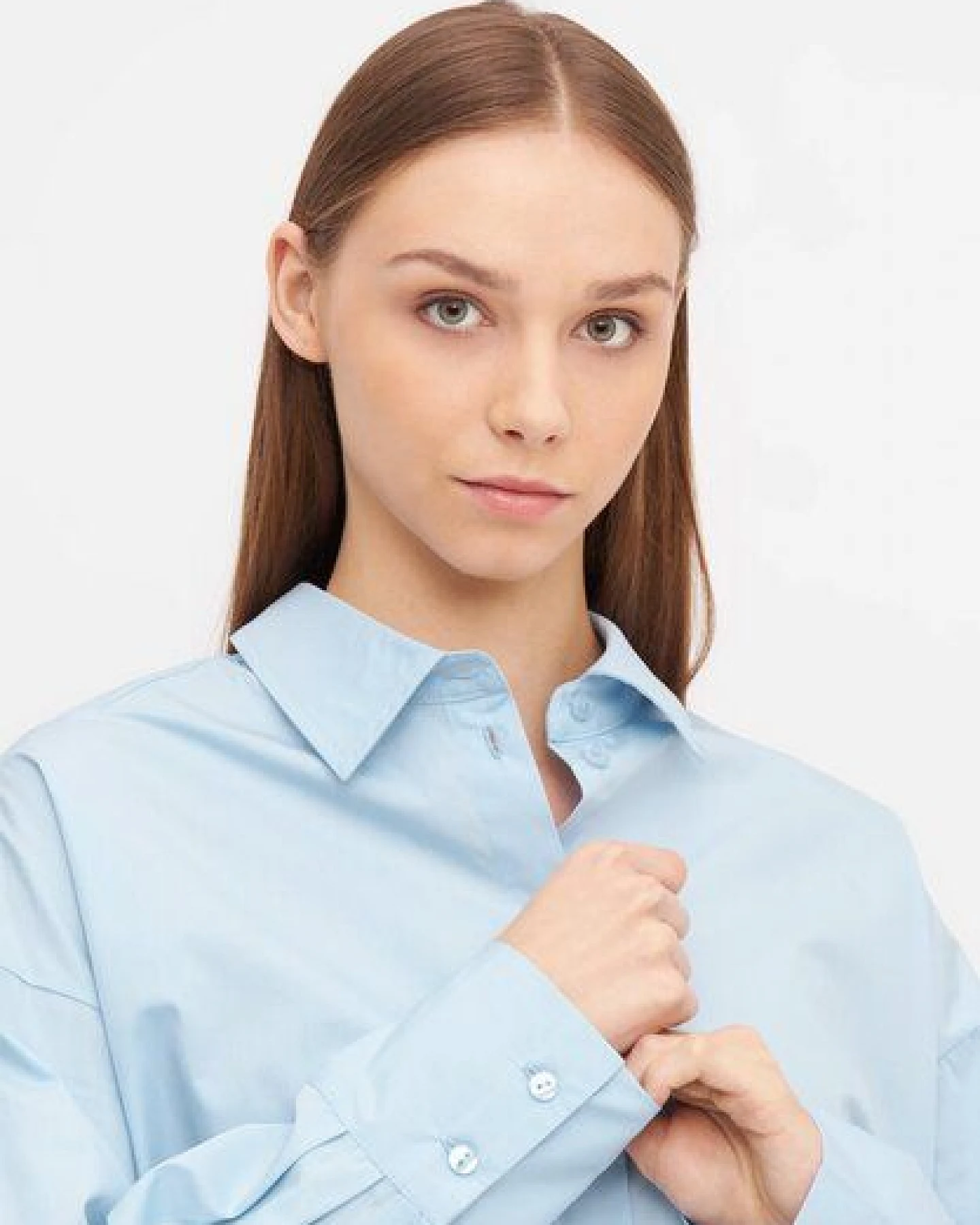 Givn Berlin Bluse GBCOSIMA loose Fit aus Bio-Baumwolle - Ice Blue – Ansicht 3