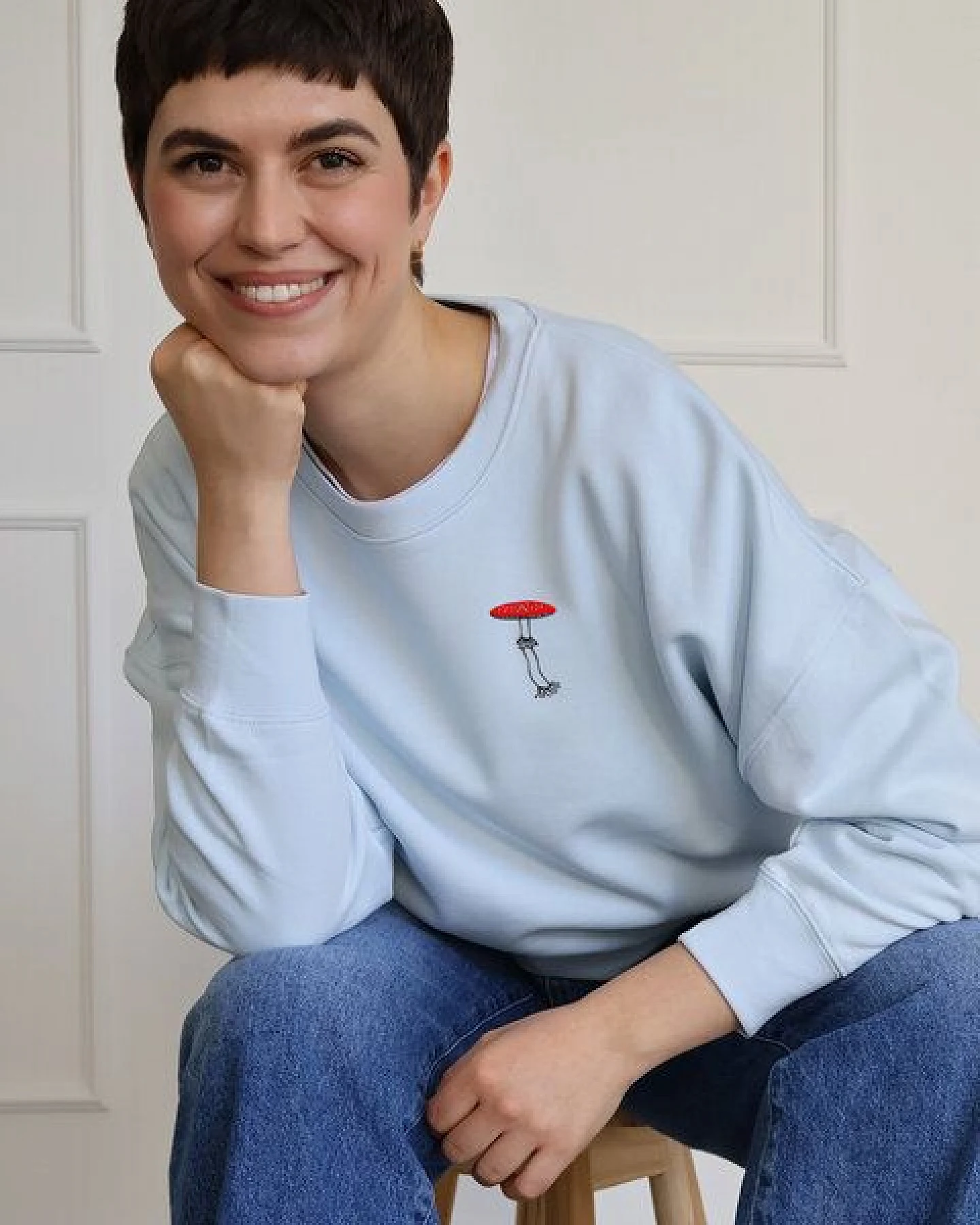 Kultgut Artdesign Boxy-Style Sweatpullover / Fliegenpilz – Ansicht 3