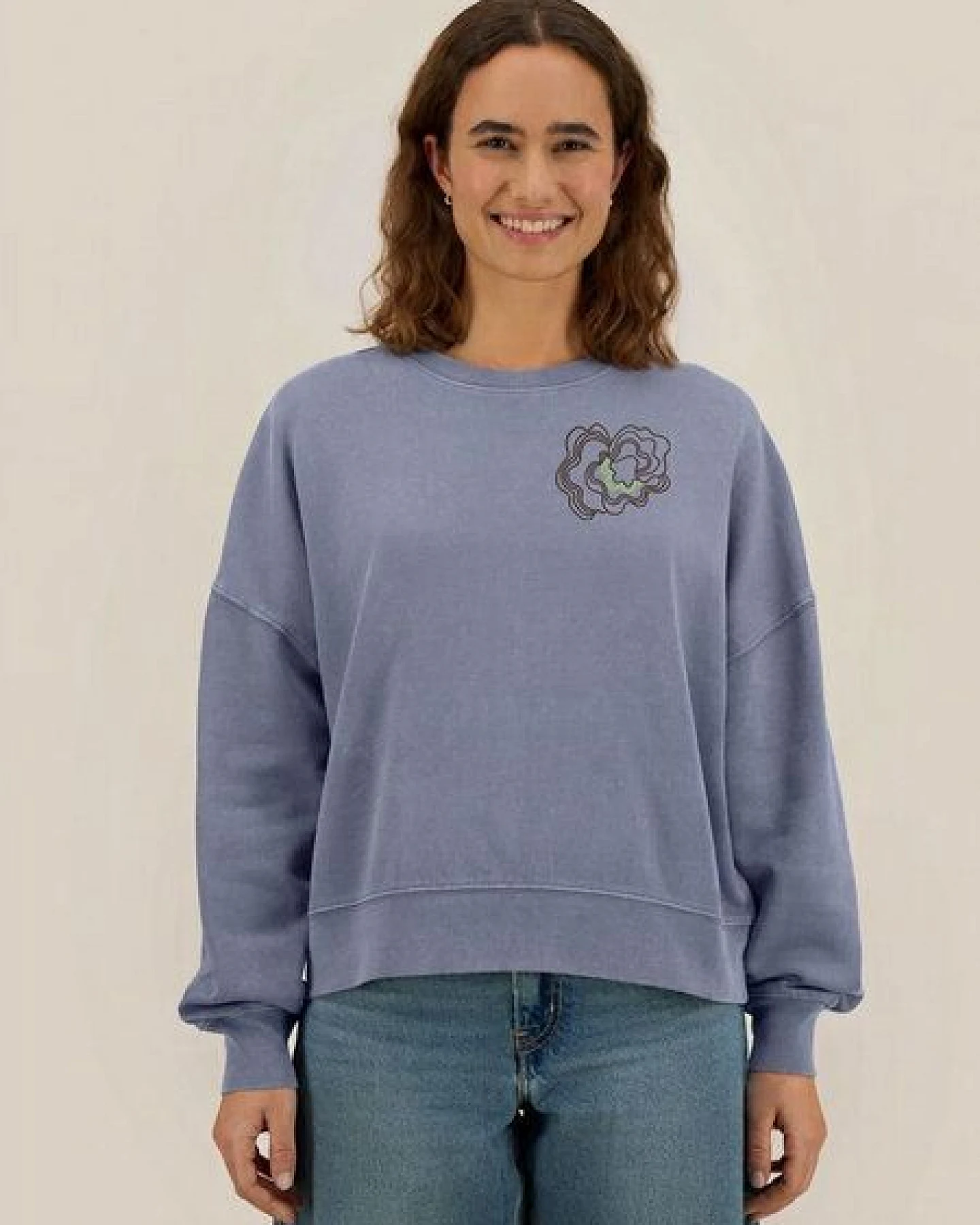 Kultgut Vintagelook- Biofair- Pulloversweater im Boxistyle / structure of mushroom – Ansicht 3