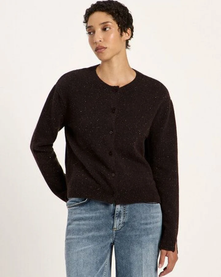 LANIUS Boxy Strickjacke aus Bio-Schurwolle und Bio-Baumwolle (GOTS)