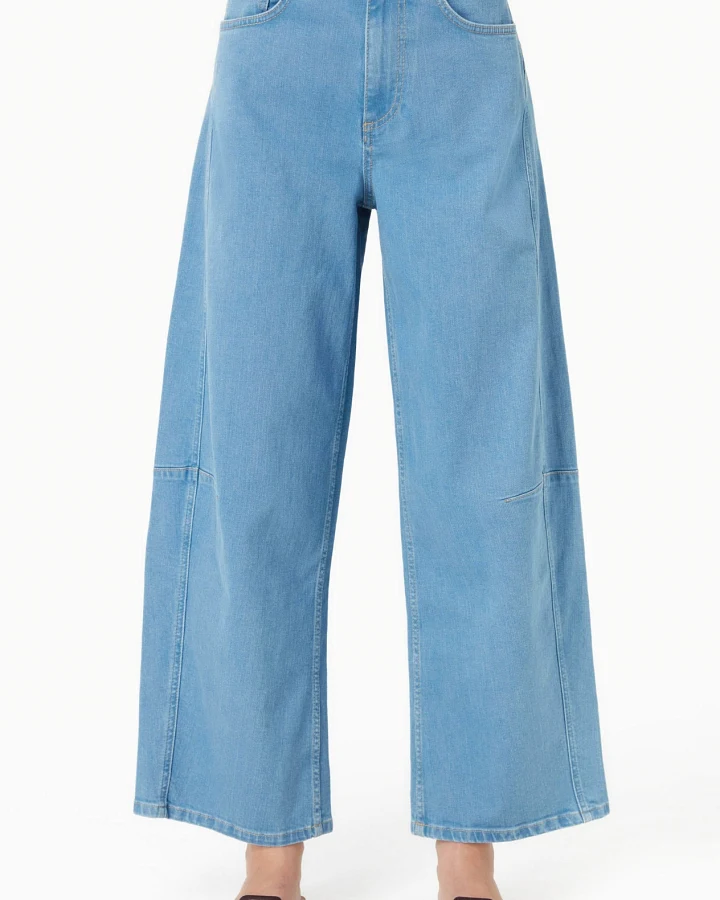 ORGANICATION Damen vegan Jeans Wide Leg Hellblau