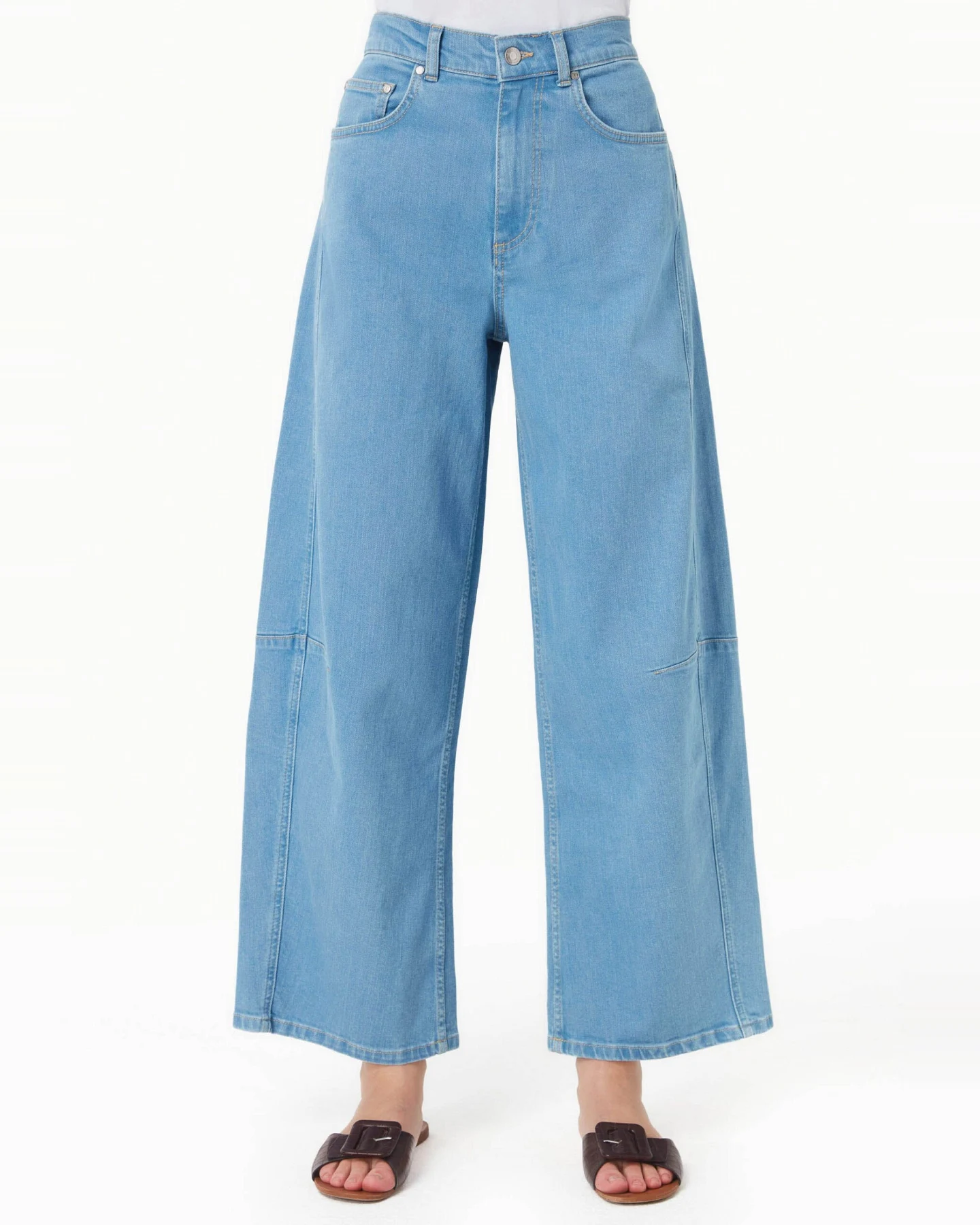 ORGANICATION Damen vegan Jeans Wide Leg Hellblau – Ansicht 2