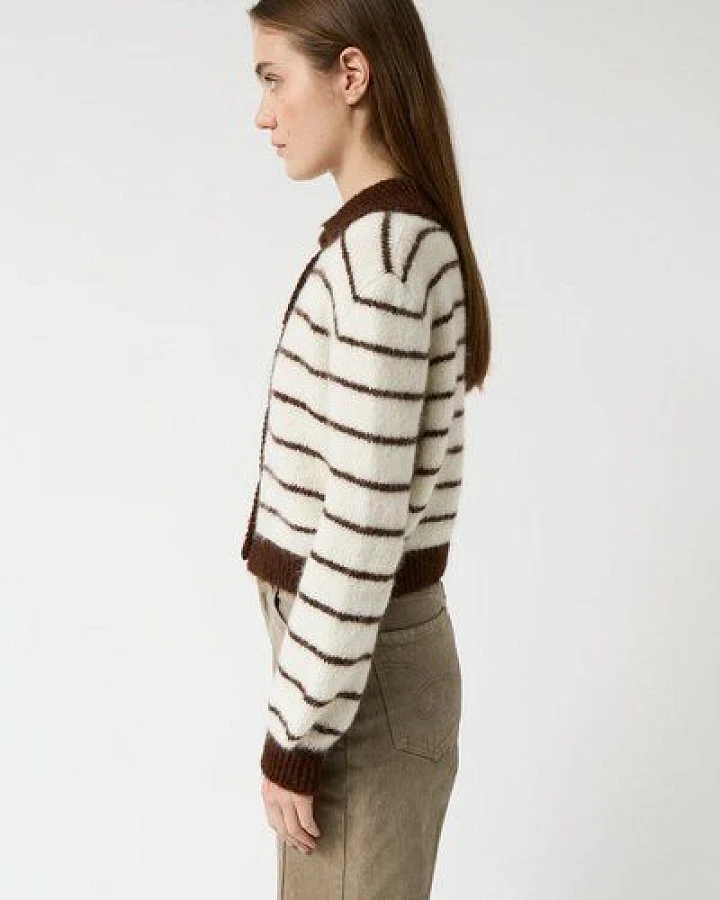 amt.studio Cardigan Praline Striped