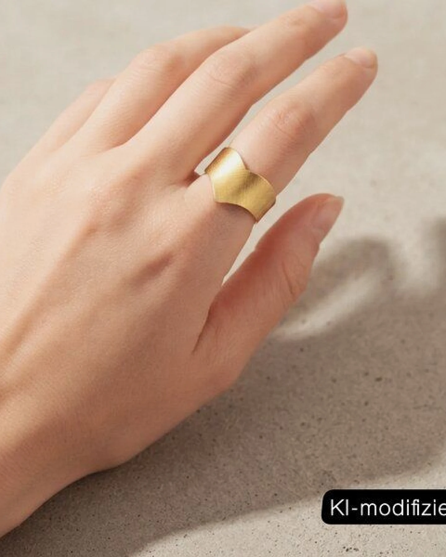 ELEKTROPULLI Größenverstellbarer Round Matt Ring ca. 1,5 cm breit – Ansicht 2