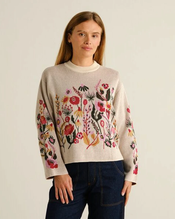 DEDICATED Pullover aus Bio-Baumwolle - Limhamn Folk Flower