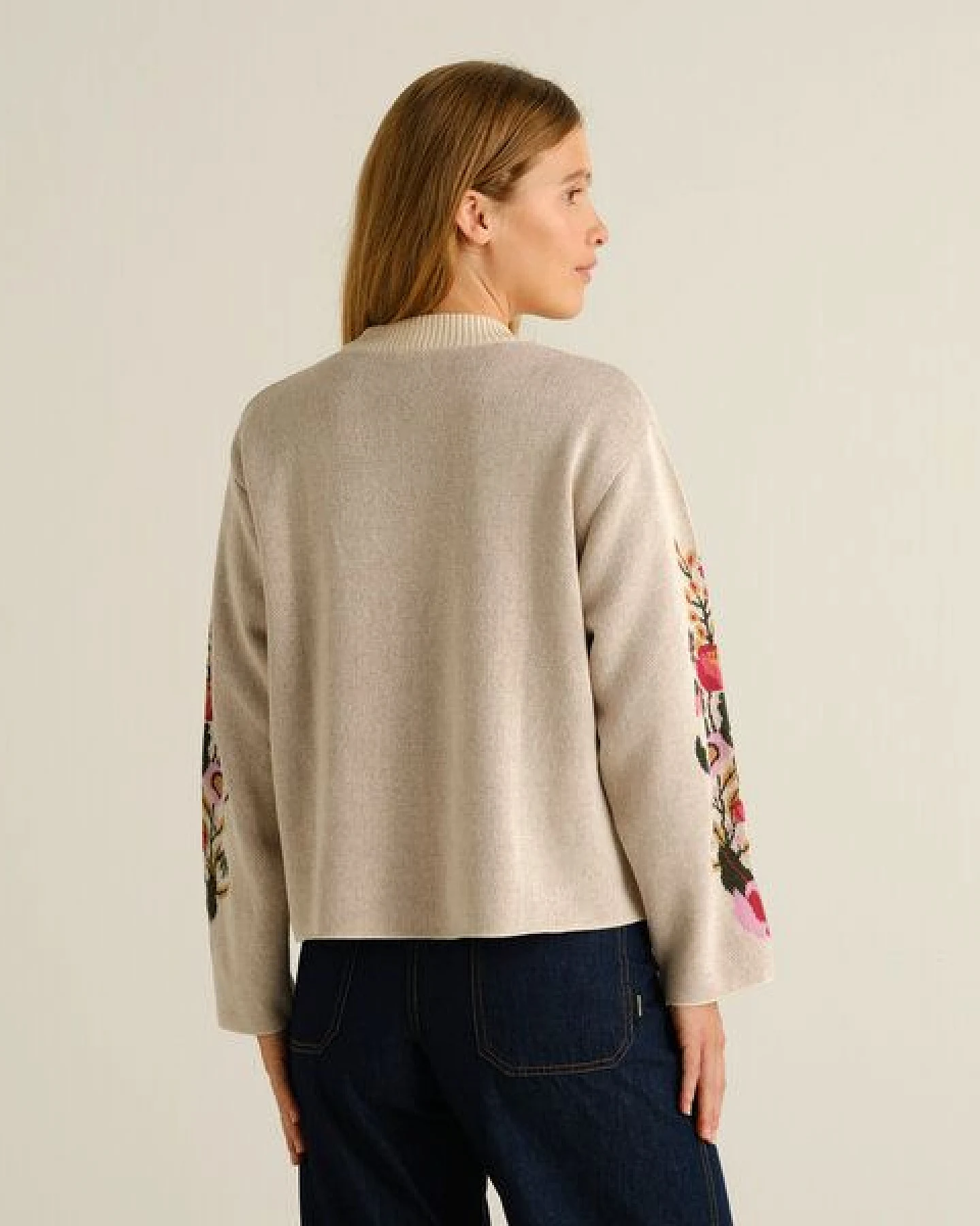 DEDICATED Pullover aus Bio-Baumwolle - Limhamn Folk Flower – Ansicht 3