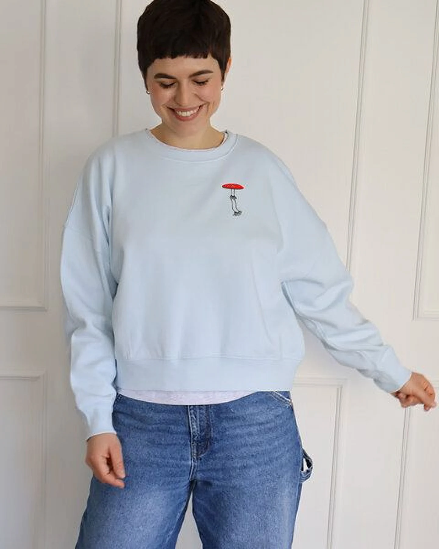 Kultgut Artdesign Boxy-Style Sweatpullover / Fliegenpilz – Ansicht 2