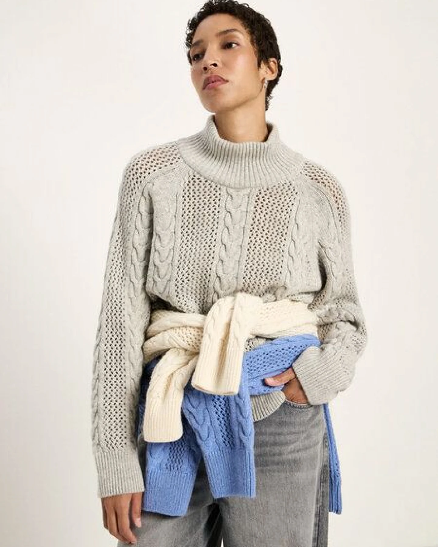 LANIUS Zopf-Pullover aus Bio-Schurwolle und Bio-Baumwolle (GOTS) – Ansicht 2