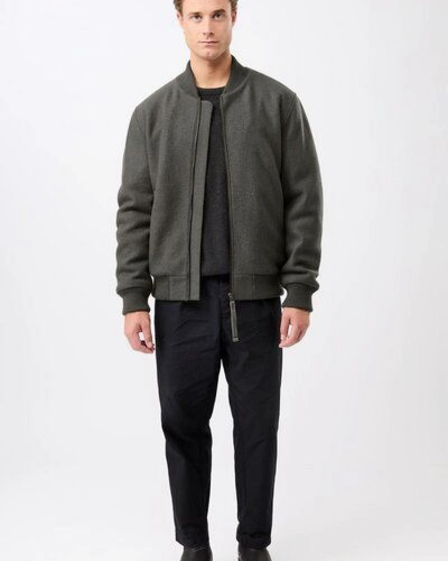 LangerChen Bomber Jacke aus Bio Wolle – Ansicht 3