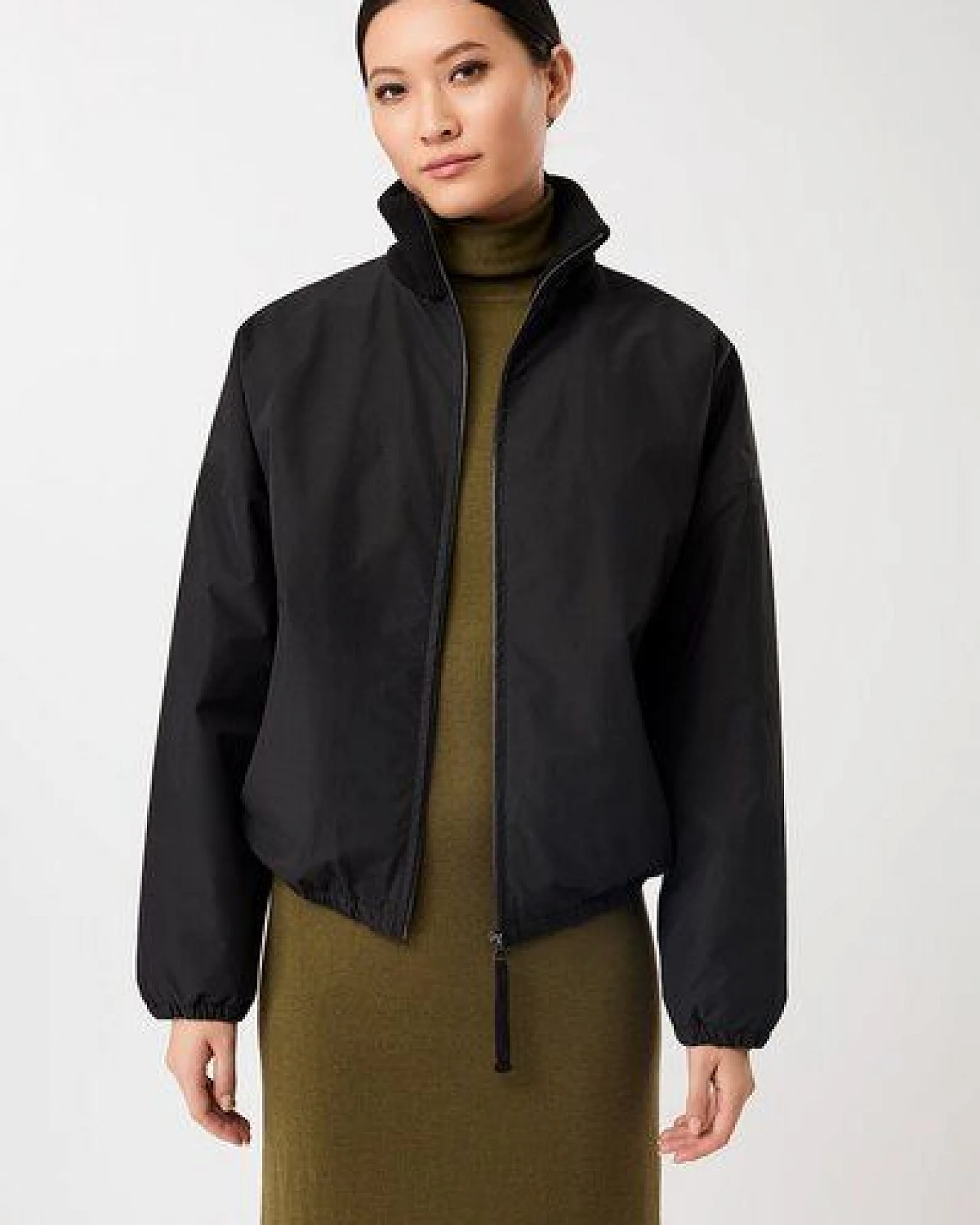 LangerChen Wattierter Blouson mit Rippenkragen – Ansicht 2