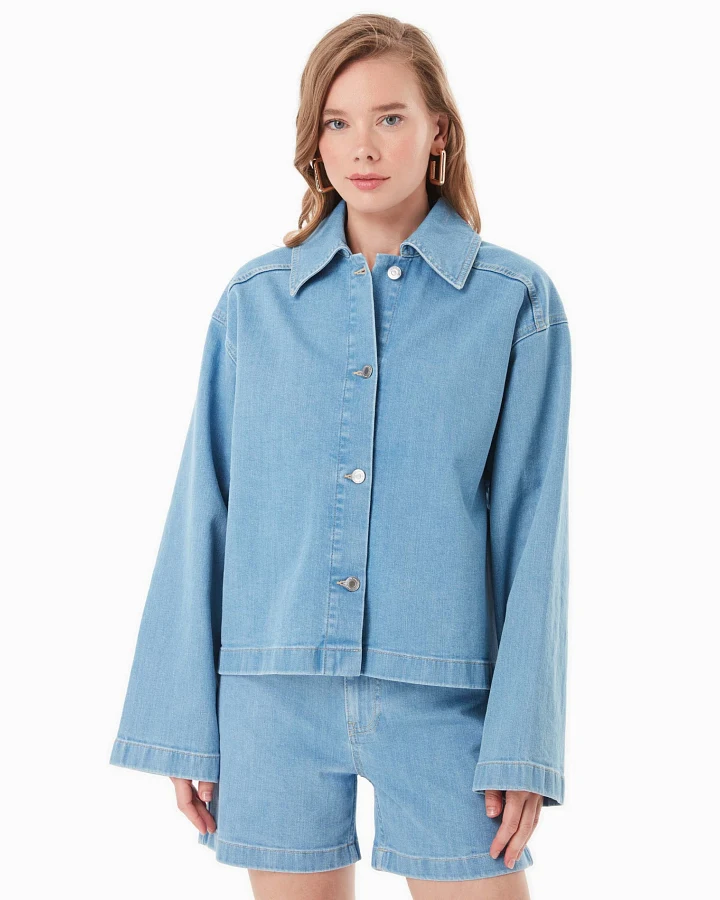 ORGANICATION Damen vegan Jacke Hellblau
