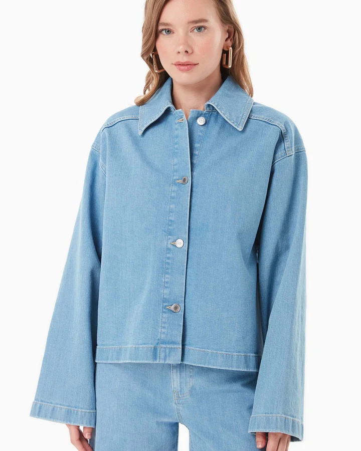 ORGANICATION Damen vegan Jacke Hellblau