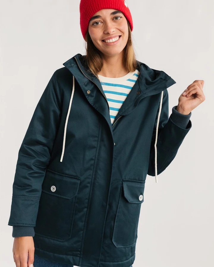 TWOTHIRDS Damen vegan Jacke Sandymount Canvas Navy