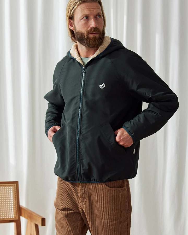 TWOTHIRDS Herren vegan Jacke Arou Dunkelgrün