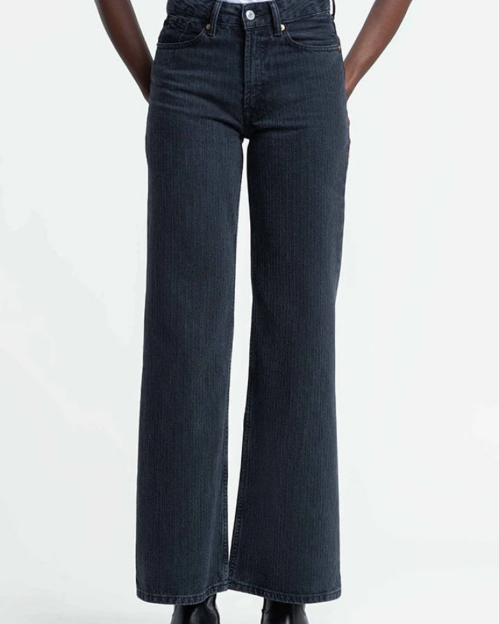 Kings of Indigo Damen vegan Jeans Jane Stripe Anthrazit