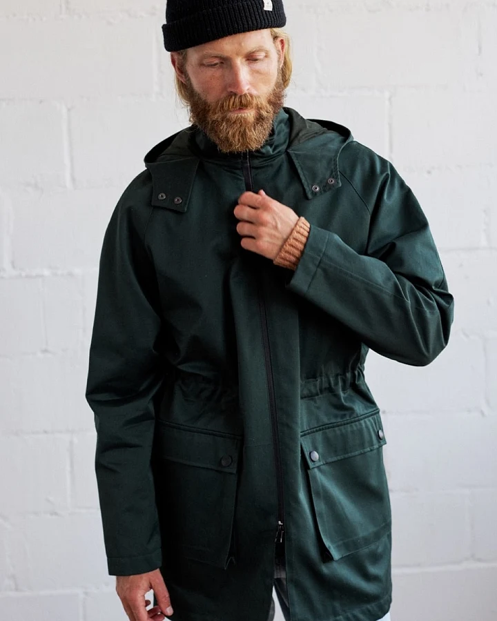 TWOTHIRDS Herren vegan Parka Bicker Dunkelgrün