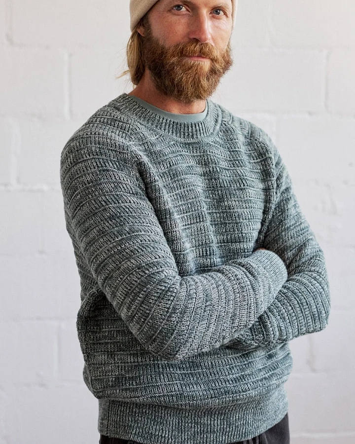TWOTHIRDS Herren vegan Pullover Lolland Mehrfarbig Grün