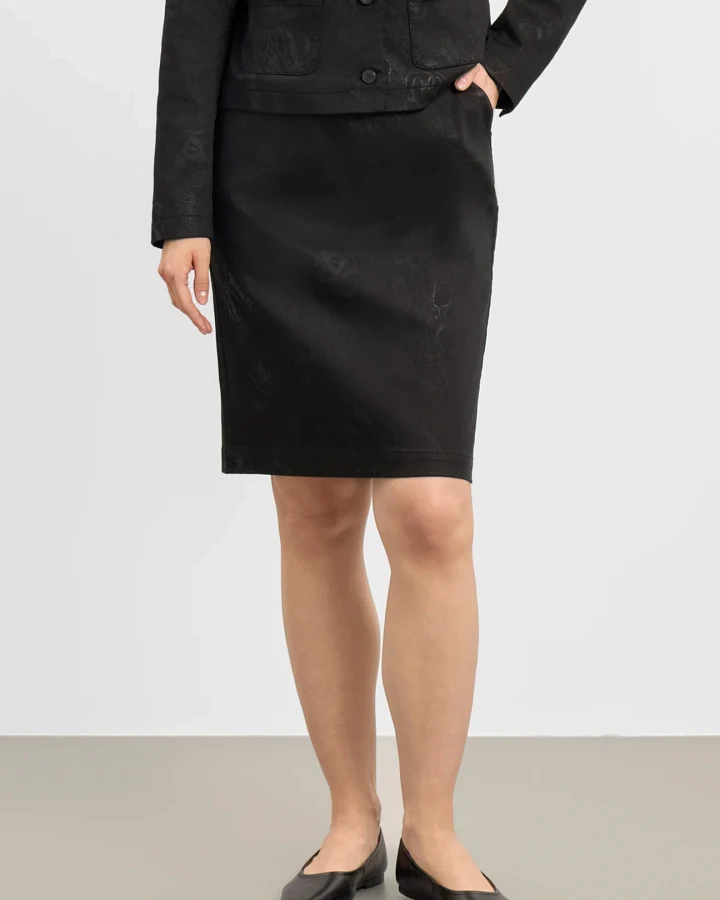 LAURIE Damen vegan Rock Simone Black Bloom Print