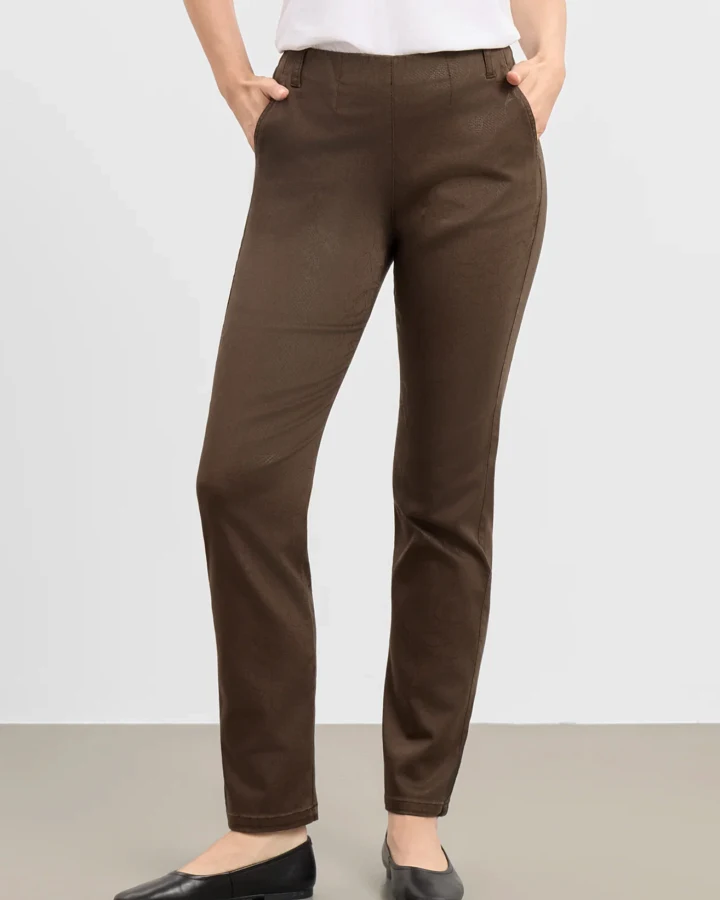 LAURIE Damen vegan Hose Taylor Regular Ml Braun Mit Blumenmuster