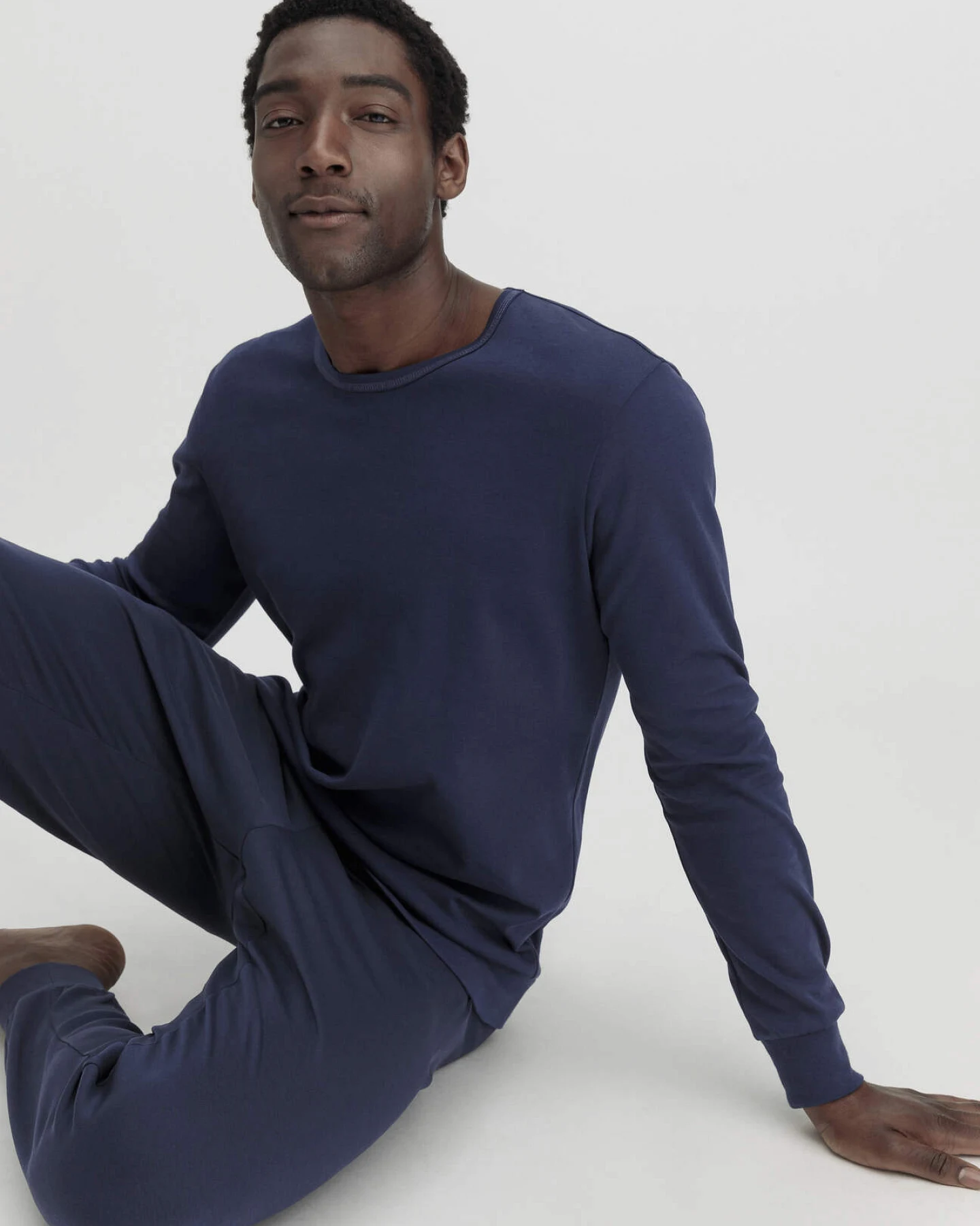 hessnatur Herren Pyjama PURE NATURE aus Bio-Baumwolle - blau - Größe 46 – Ansicht 2