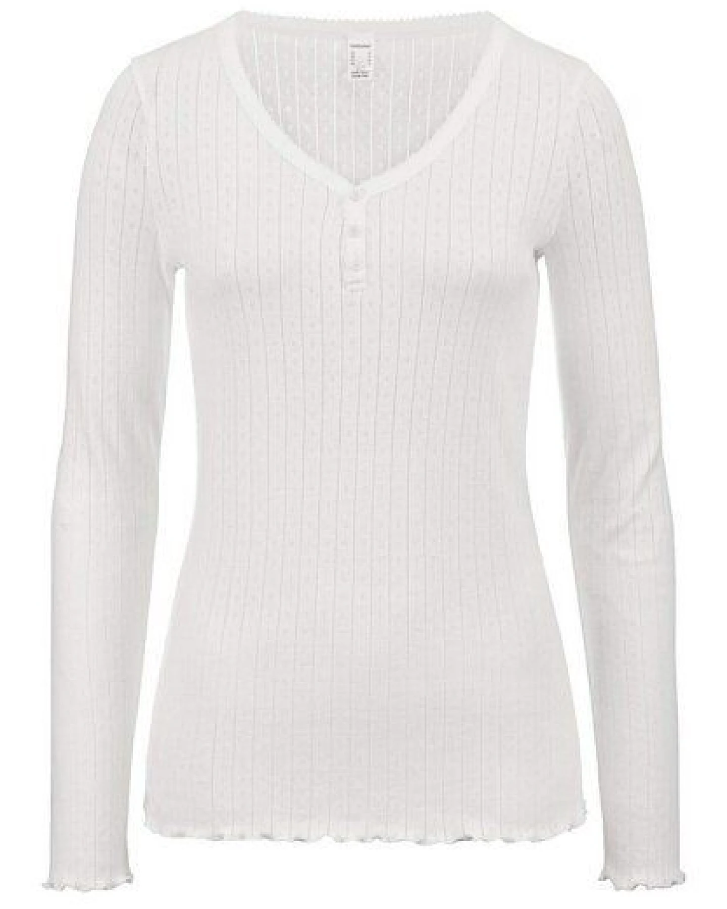 hessnatur Pointelle Henley Schlafshirt PURE COTTON aus reiner Bio-Baumwolle – Ansicht 3