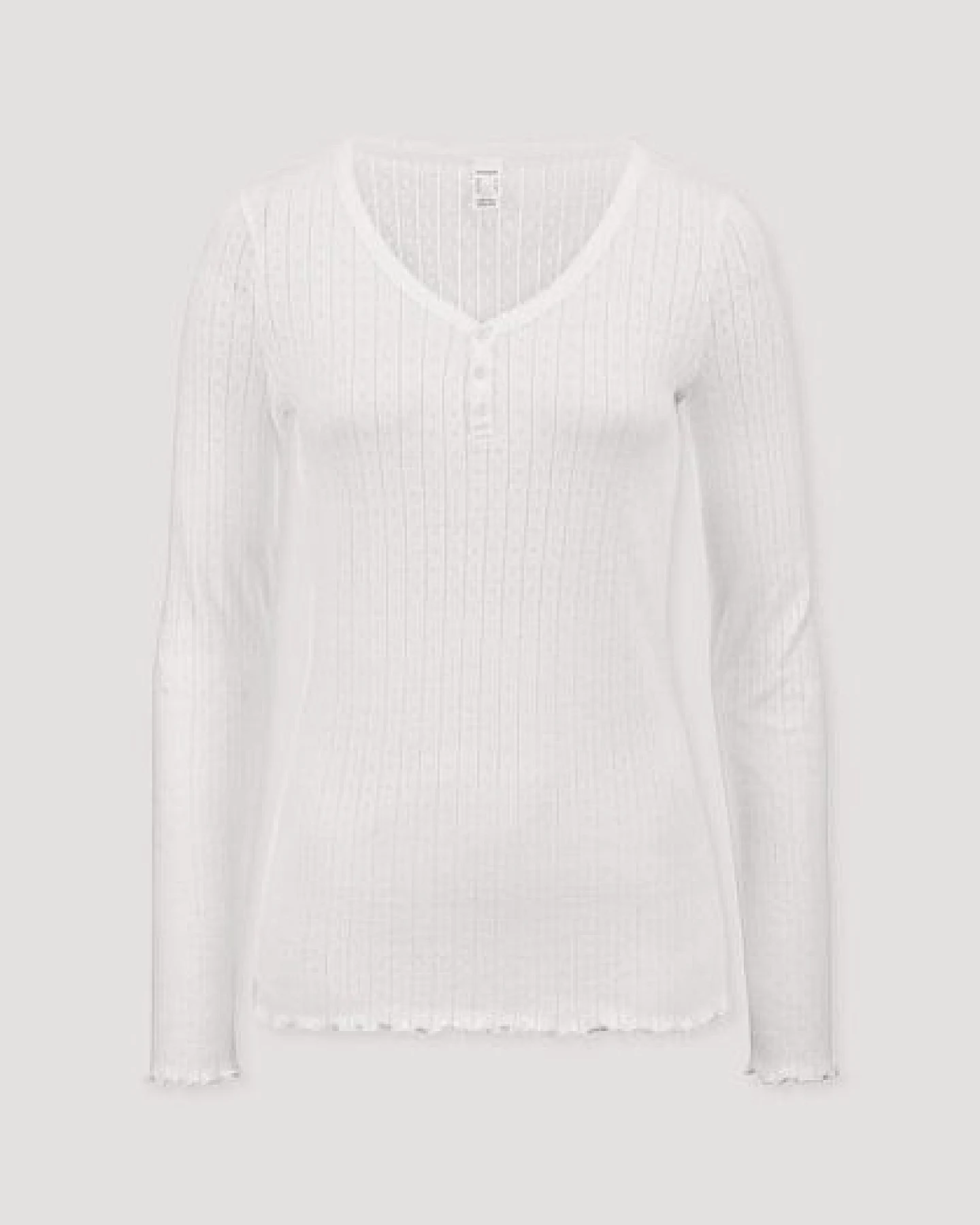 hessnatur Pointelle Henley Schlafshirt PURE COTTON aus reiner Bio-Baumwolle – Ansicht 4