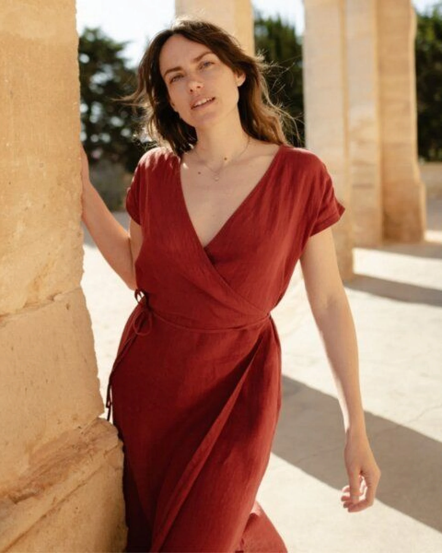 NORDLICHT Leinen Wickelkleid Emelie aus 100% Leinen – Ansicht 2