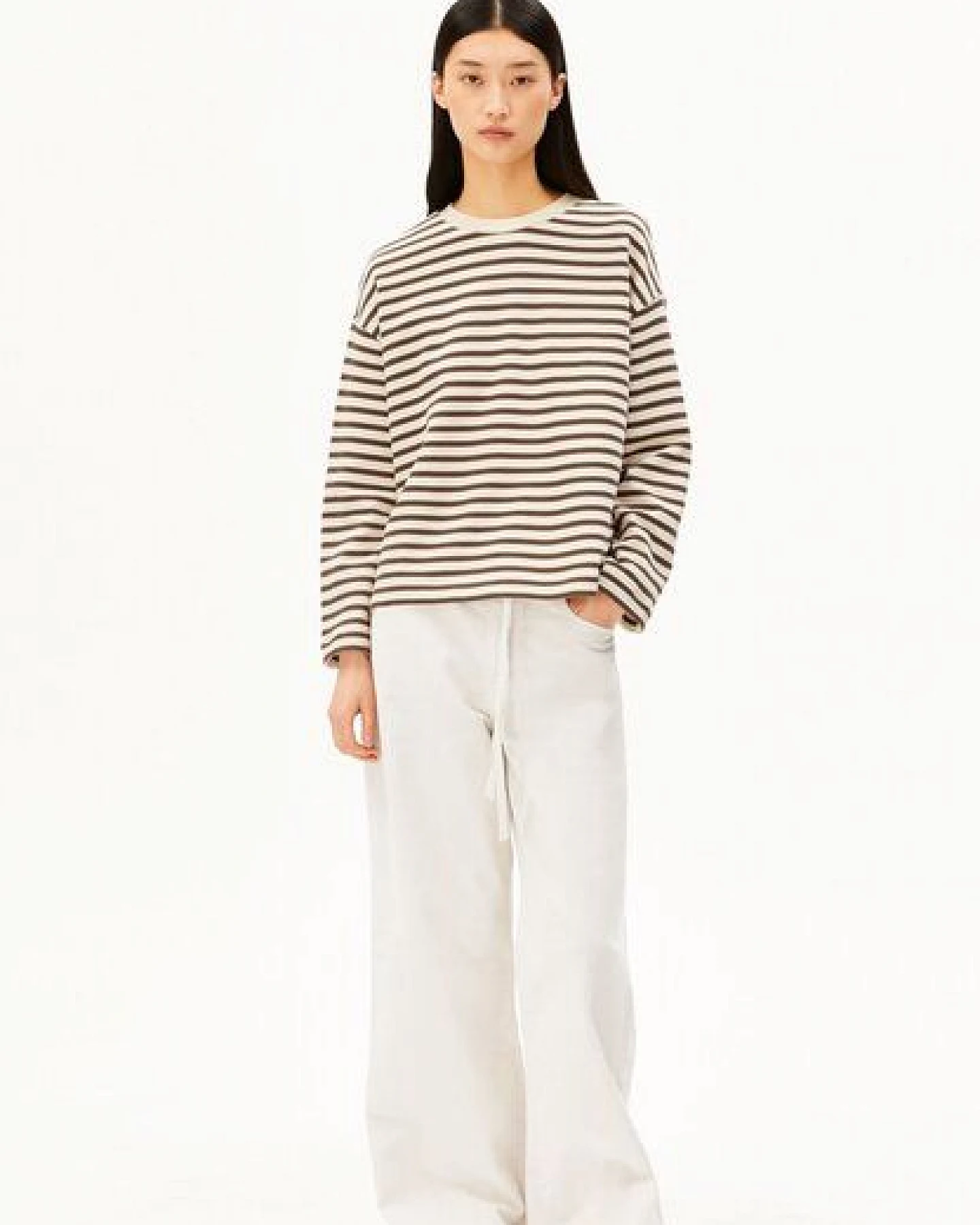 ARMEDANGELS FRANKAA MAARLEN STRIPE Damen Sweatshirt aus Bio-Baumwolle – Ansicht 4