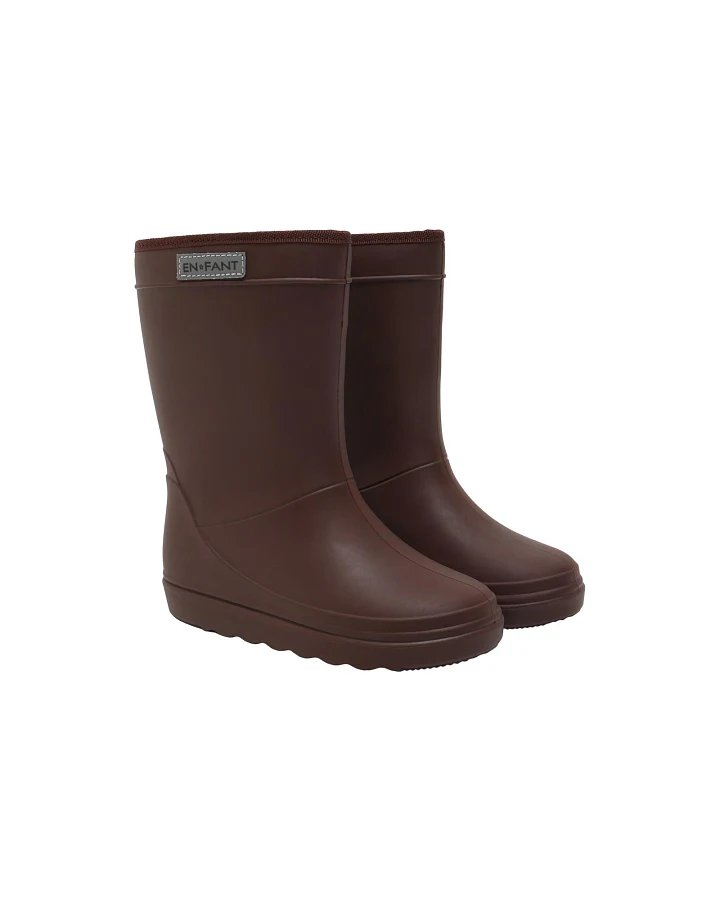 Kinder Thermo Gummistiefel mit Schurwoll-Fell coffee bean Gr.25