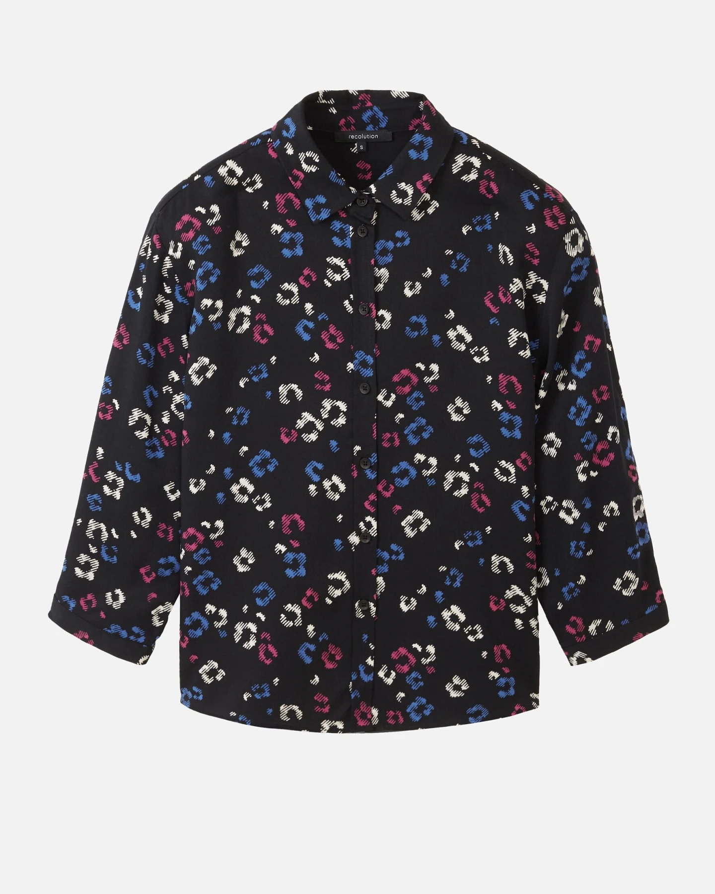 Recolution Damen vegan Bluse Cypress Blossom Schwarz – Ansicht 2