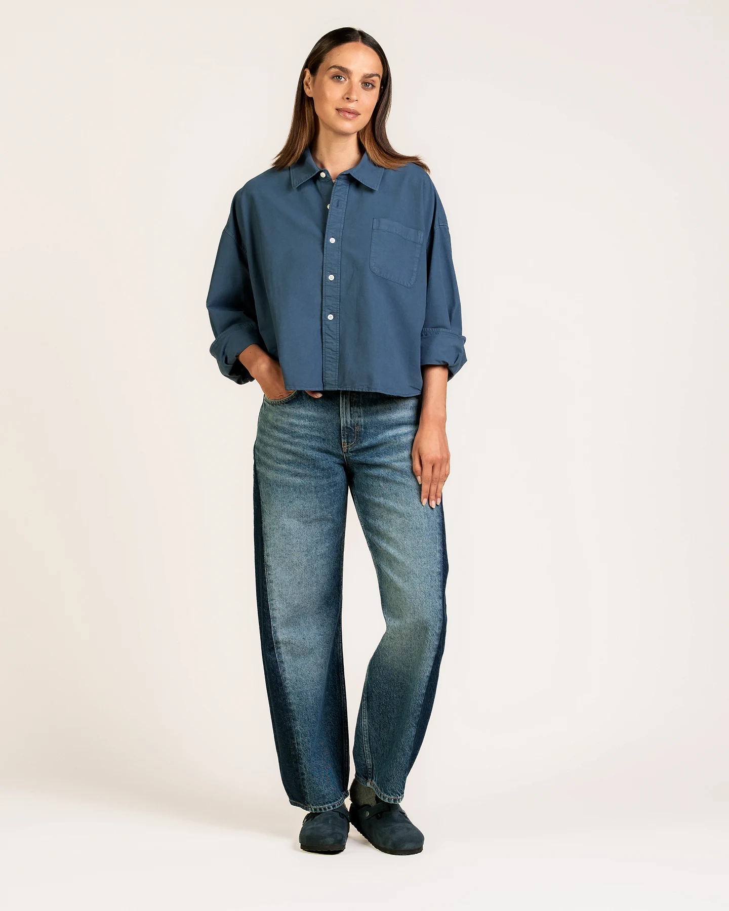 Kuyichi Damen vegan Bluse Bonnie Ozeanblau – Ansicht 2
