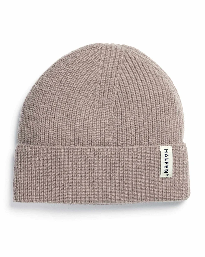 Halfen Strickerei - Strick-Beanie Merinowolle nuss 4-6y