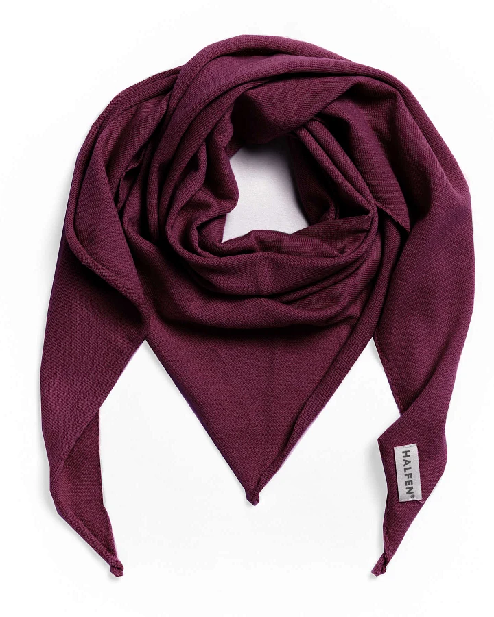 Halfen Strickerei - Strick Dreieckstuch Merinwolle cherry