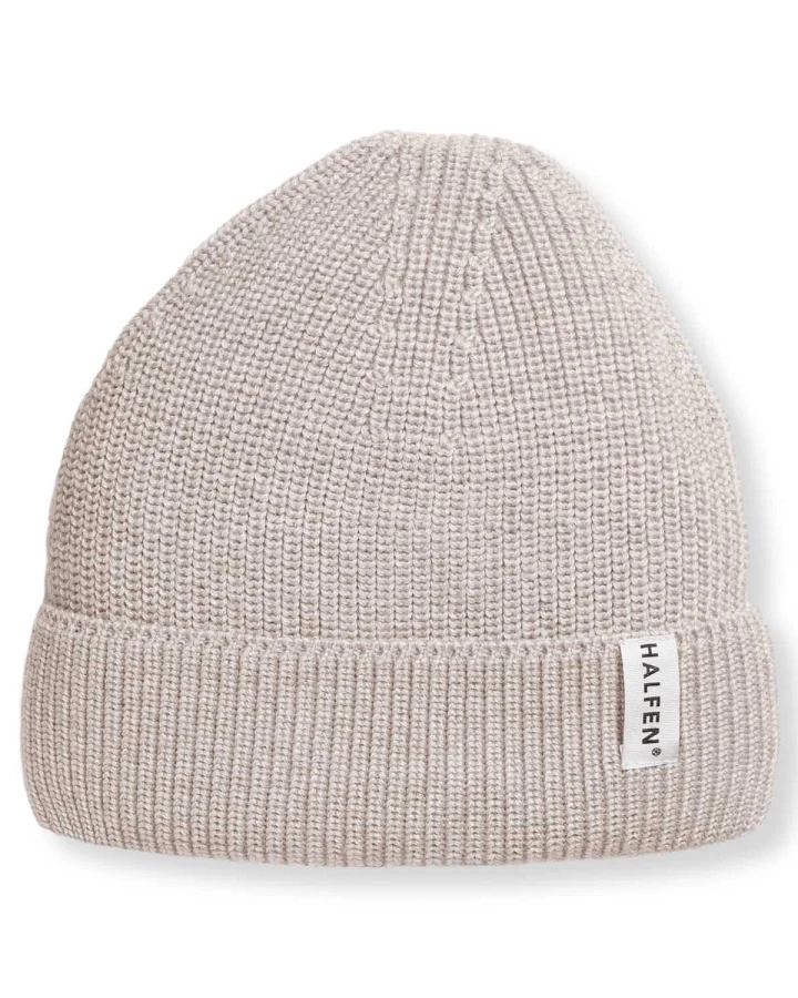 Halfen Strickerei - Strick-Beanie Merinowolle natur 4-6y