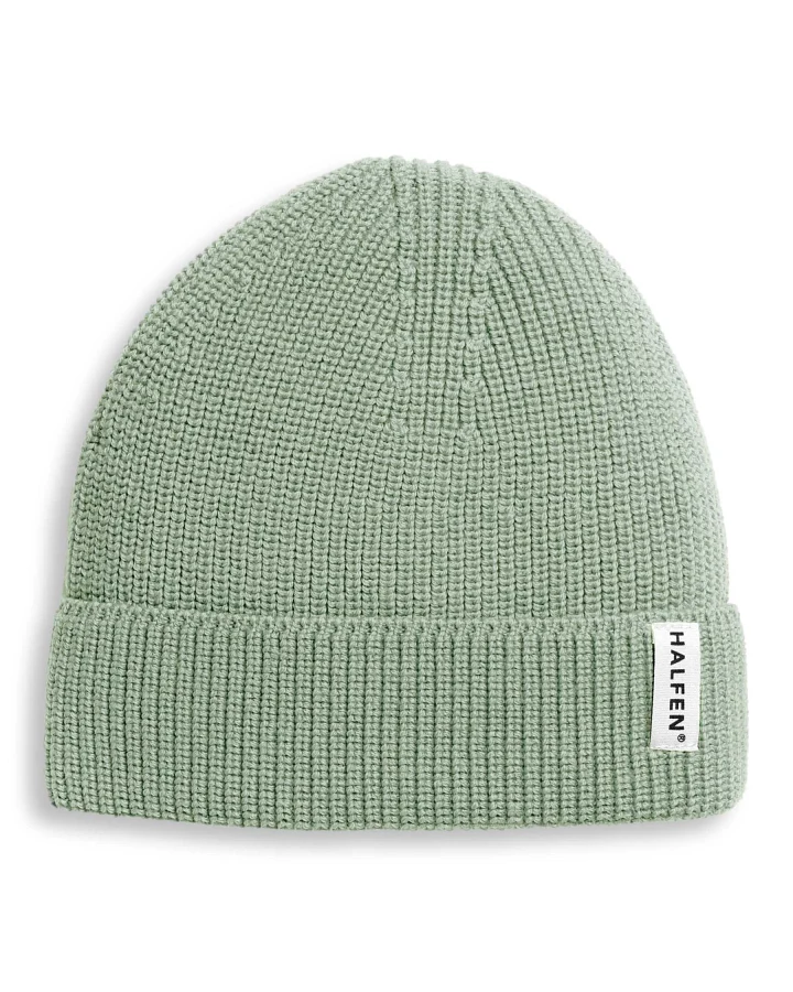 Halfen Strickerei - Strick-Beanie Merinowolle sage 2-4y