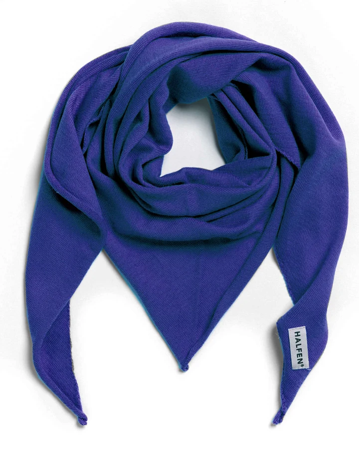 Halfen Strickerei - Strick Dreieckstuch Merinwolle royal blue