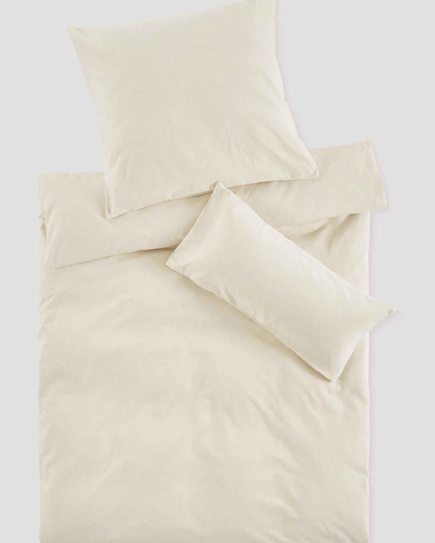 hessnatur Biber Bettwäsche Set WARM & COZY aus Bio-Baumwolle - natur - Größe 135x200 / 40x80 cm – Ansicht 2