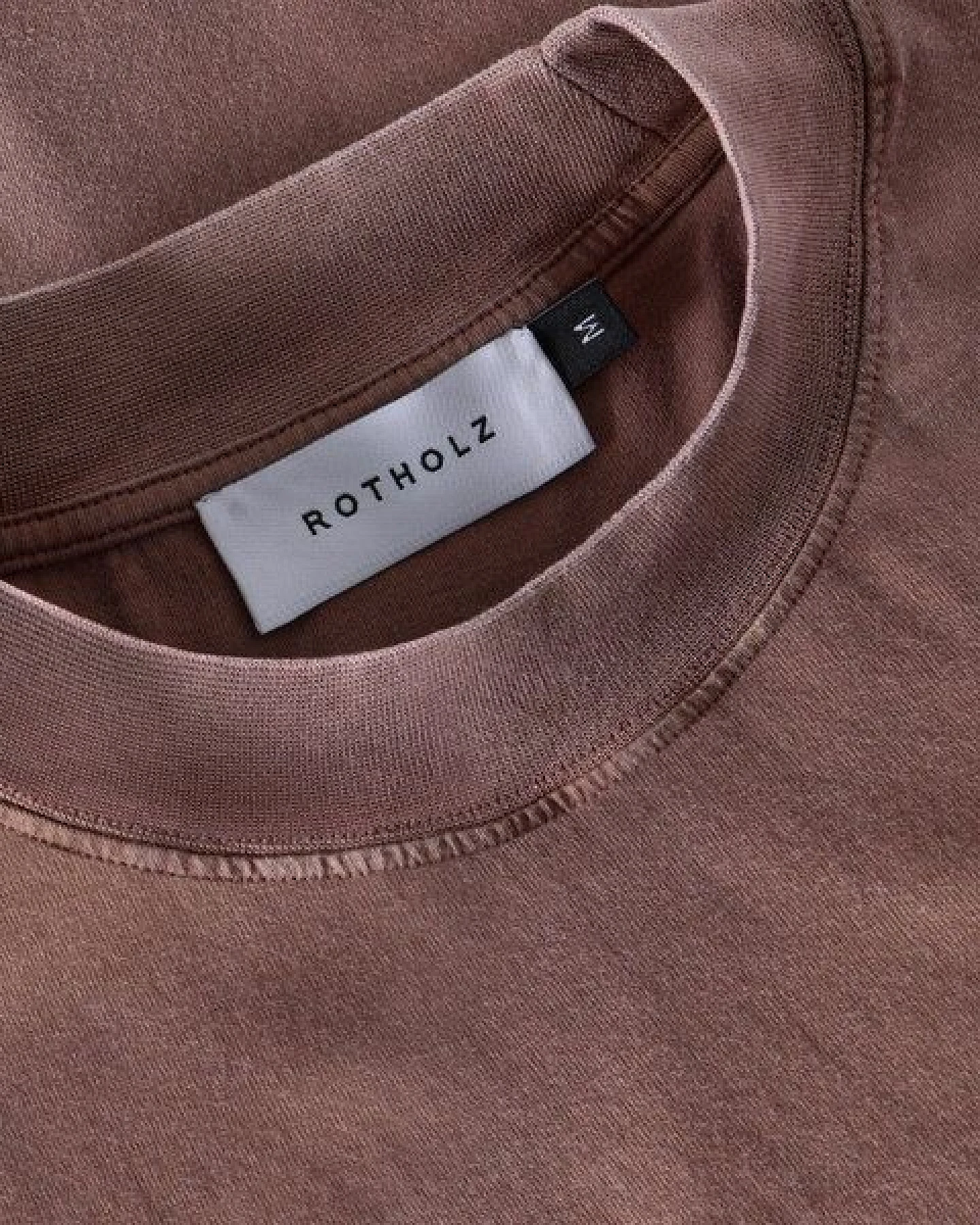 Rotholz Basic T-Shirt mit breitem Kragen Bio Baumwolle – Ansicht 4