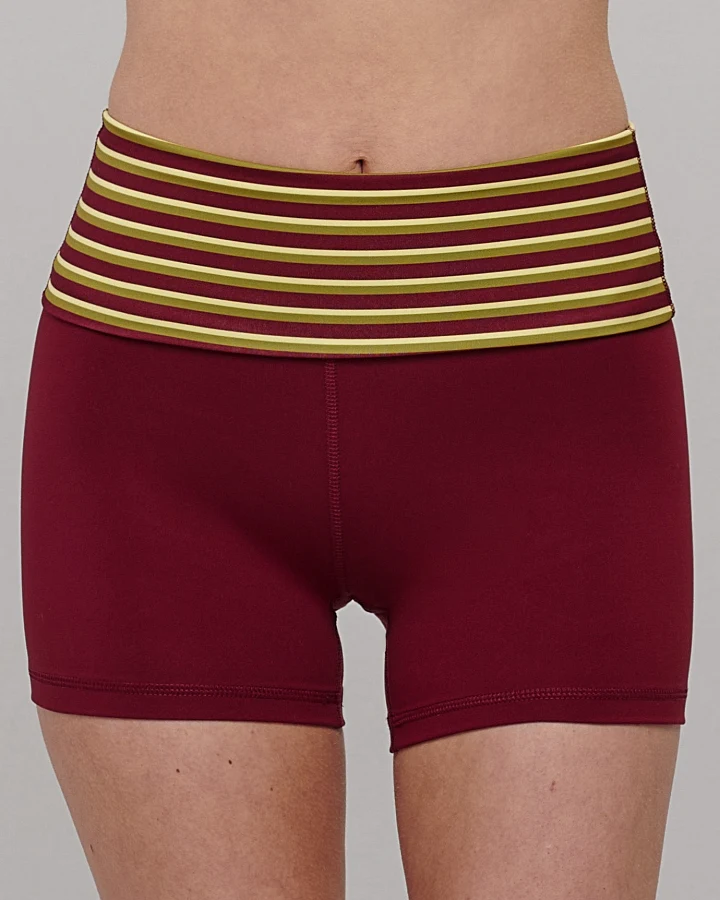 SEAAV Damen vegan Shorts Flow Fold Coast Cranberry Vineyard Streifen